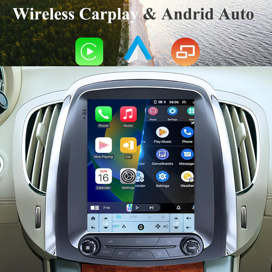 9.7" Android 15 Car Stereo Compatible with Buick Lacrosse 2009 2010 2011 2012 Auto AC, Wireless CarPlay/Android Auto, 4G+64G, GPS, BT, Supprt Steering Wheel Control & Backup Camera