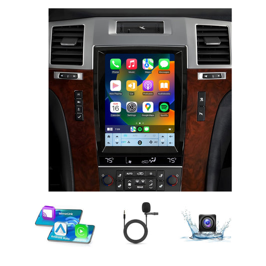 9.7" Android 14 Car Radio Compatible with Cadillac Escalade 2007-2014, Wireless CarPlay/Android Auto, 4G+64G, GPS, BT, Supprt Steering Wheel Control & Backup Camera