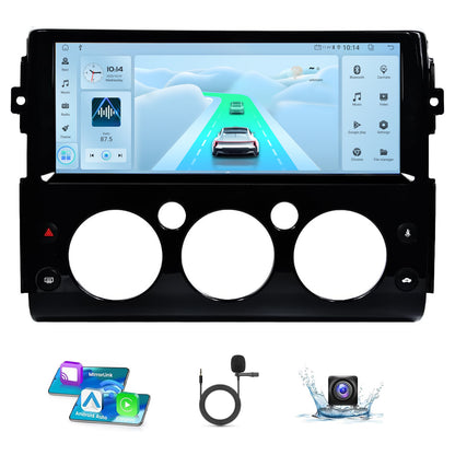 12.3" Car Radio for Toyota FJ Cruiser 2006-2019, Wireless Carplay Android Auto Upgrade Head Unit Car Stereo QLED Touchscreen 2400 * 900, GPS Navi,4GB+64GB, Support Amplifier, AHD Reverse Cam
