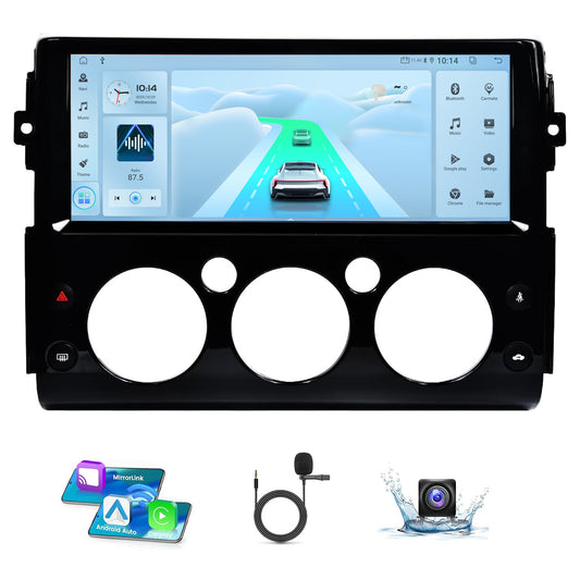 12.3" Car Radio for Toyota FJ Cruiser 2006-2019, Wireless Carplay Android Auto Upgrade Head Unit Car Stereo QLED Touchscreen 2400 * 900, GPS Navi,4GB+64GB, Support Amplifier, AHD Reverse Cam