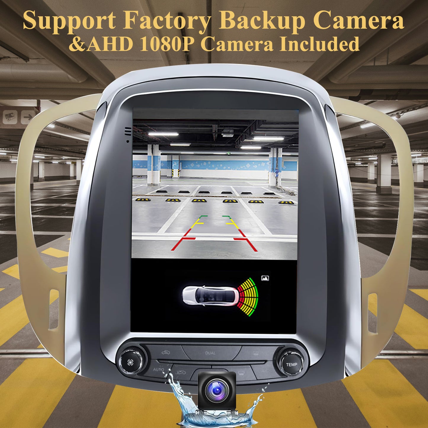9.7" Android 15 Car Stereo Compatible with Buick Lacrosse 2009 2010 2011 2012 Auto AC, Wireless CarPlay/Android Auto, 4G+64G, GPS, BT, Supprt Steering Wheel Control & Backup Camera